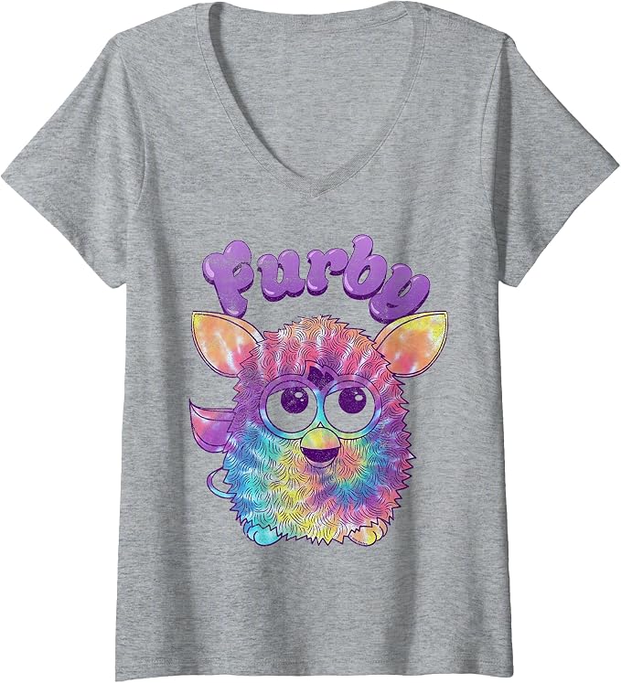Furby Troublemaker Retro Box Up Portrait V-Neck T-Shirt